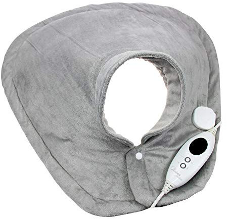 ARDES AR4H04 Almohadilla Térmica Eléctrica Calentadora Rápida Hombros Cuello Cervical 6 Niveles de Calor, Banda Cervical Cojín Térmico Eléctrico Relajante de Microfibra Suave Lavable en Lavadora
