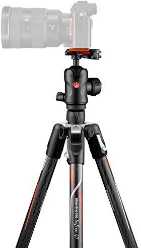 Manfrotto Befree GT Travel Carbon Fiber Tripod with 496 Ball Head for Sony Alpha Cameras, Twist Locks, Black