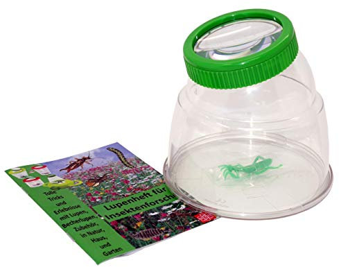 MEDUP 5fach Riesen Becherlupe Insektenbeobachter mit Sicherheitsverschluss und Belüftung mit informativem Lupenheft
