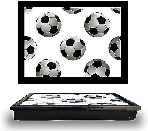 Football Soccer Cushioned Bean Bag laptray Home Laptop Tray Drinks Food Breakfast Lap Tray Football Soccer Lover Bed Tray Easy Serving Caravan Picnic Camping