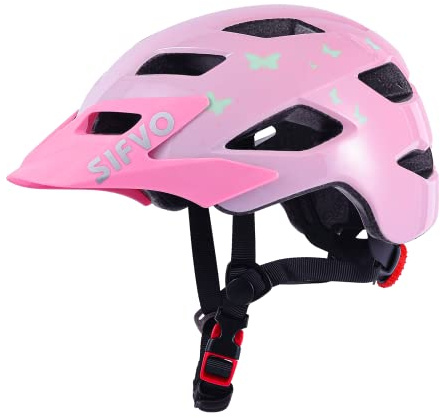 SIFVO Casco Bici Bambino 50-57cm Casco Bici Bambina Casco da Bicicletta Caschetti per Bambini 5-14 anni Skateboard Scooter Monopattino Roller Ciclismo con Visiera Regolabile