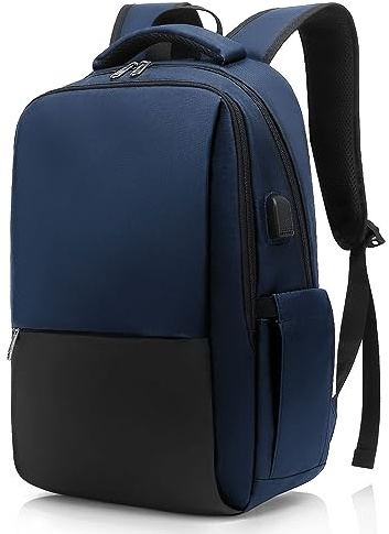 Besttravel Backpack, Business Travel Backpack with Charging Port, Water Resistant Rucksack, Anti-Theft Backpack for Men Women, Fits 15.6-inch School Bag-Blue