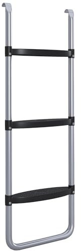 SPORTNOW Elastische Trampolin-Leiter mit 3 oder 2 Stahlstufen, höhenverstellbare Leiter mit Universalaufhängung, 97x32cm, Silber