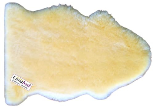LANAMED Lammfell 90cm, Echtes Merino. Premium Qualität: superweich, waschbar, chromfrei behandelt. Sehr gut für Dekoration, Kinderwagen, Buggy und Krabbel-Teppich