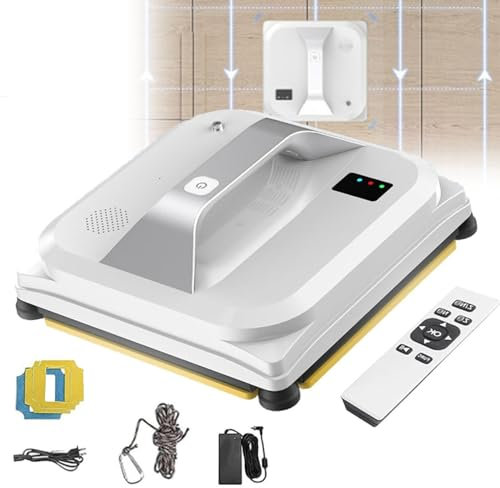 Ostreemaner Robot per La Pulizia delle Finestre, con Cavo di Prolunga di Alimentazione da 4 M, capacità di Carico di 6 kg Lavavetri Robot, Lavavetri Elettrico