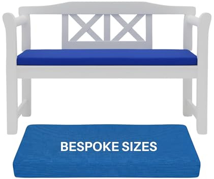 Kosiproducts Custom Bench Cushions, Bespoke Crash Mats, Cut To Size Outdoor and Inddor Seating Pads, Royal Blue, 10cm Thick