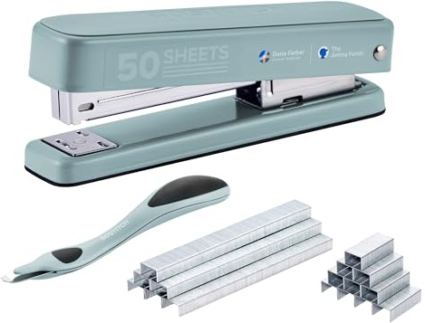 Bostitch Titan Heavy Duty Metal Stapler, 50 Sheet Capacity with 1250 Staples and Ergonomic Staple Remover, Jam Free Stapling, Full Strip Stapler for Desk, Office and Classroom, Sage