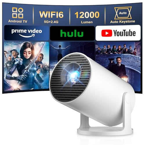 Salange HY300 PRO+ 2025 | Mini Projector with WiFi Bluetooth,12000 Lumen Portable Projectors 4K Support,Auto Keystone,Short Throw Proyector with 210° Rotatable Stand, for iOS/Android,Gaming & HDMI