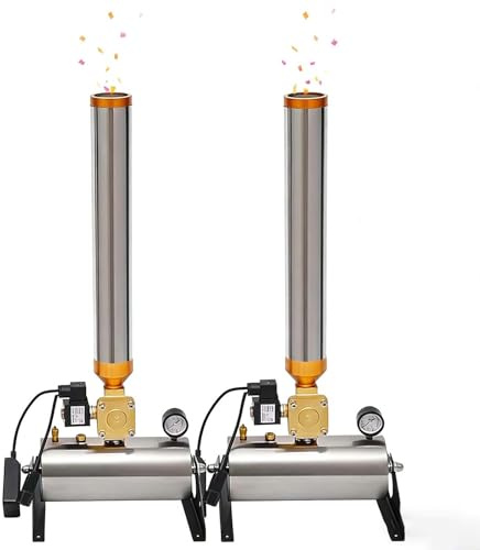 SIEEOUR Máquina De Confeti Profesional 150w, 2 Piezas Lanzador Con Control Remoto Inalámbrico Y Cable De Alimentación, Para Lentejuelas Y Papel De Colores, Celebraciones Y Decoración