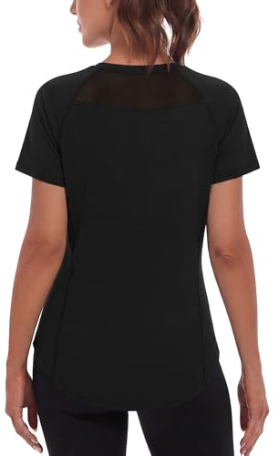 Wayleb Sportshirt Damen Kurzarm Rundhals Atmungsaktiv Training Top