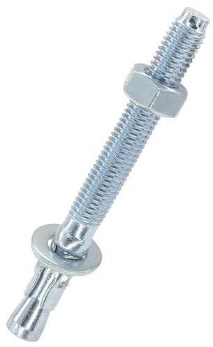 Confezione da 6 bulloni di espansione in calcestruzzo resistenti per ancoraggio a parete (M10 × 100 mm)