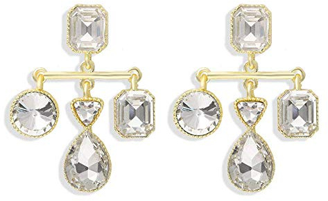 Damörhängen Retro droppformade glasfärgade imiterade diamantsmycken för kvinnor/A