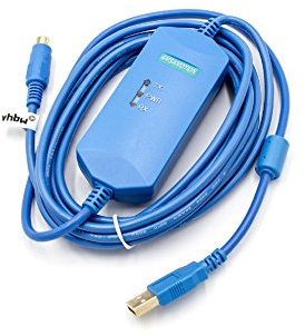 vhbw USB Programmierkabel kompatibel mit Mitsubishi MELSEC FX3UC, FX3G, FX Funkgerät, blau