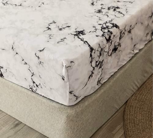 Chickw1 100% Polyester Spannbetttuch, Spannbetttuch Boxspringbett, Weiche Spannbettlaken Matratzenschoner für Bettw Sche, Steghöhe bis 30cm (Marmorierung,120x200x30cm)