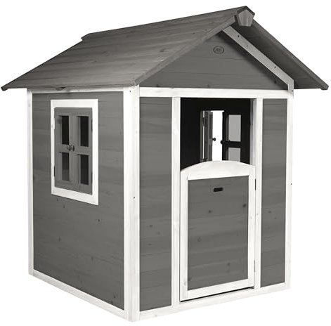 AXI Maison Enfant Beach Lodge XL en Blanc avec Lodge Playhouse Cool Grey | Maison de Jeux en Bois FFC pour Les Enfants | Maisonnette/Cabane de Jeu pour Le Jardin
