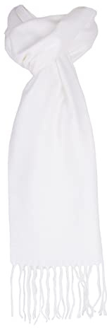 Hat To Socks Classic Unisex Plain Winter Scarf - Super Soft Warm Wrap for Men and Women (White)