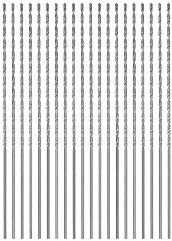 sourcing map 20 brocas extralargas, broca HSS de 1 mm con vástago recto de acero de alta velocidad de 80 mm de longitud para metal, carpintería, plástico, aleación de aluminio