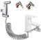 Handheld Bidet Sprayer Dual Function Nozzle Stainless Steel Baby Cloth Diaper Spray Set with Faucet Dispenser Hose Wall Mount Bracket