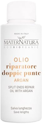 Maternatura, Aceite Reparador de Puntas Dobles con Argán y Hamamelis, Cuida y Previene las Puntas Abiertas con Acción Nutritiva y Protectora, Sin Enjuague, Bio, Made in Italy - 50 ml