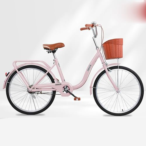 City Bike 24 Zoll Carbon Steel Fahrrad Damenfahrrad Erwachsene Damen Student Moped Fahrrad Vollreifen C,22 inches