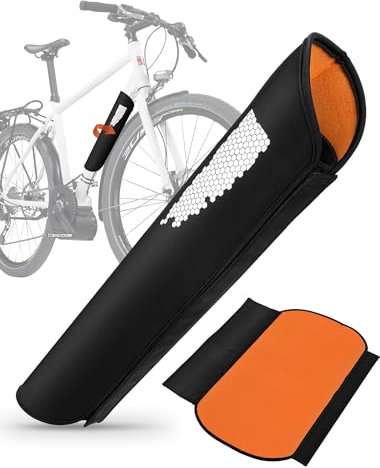 E-Bike Akku Schutzhülle (Für 32-40 cm Rahmenumfang), Fahrrad Akku Schutzhülle mit Reflektoren, E bike Akku Schutz Hülle vor Kälte & Staub, Fahrrad Abdeckung für integrierte E bike Akkus