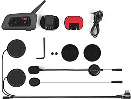 Dioche Headset Motorcykel Teleheer V6 Motorcykelhjälm 5.1 Headset, Full-Duplex Kommunikationssystem, Realtids Intercom, Vattentät och Vindtät, (Grå 1 st)