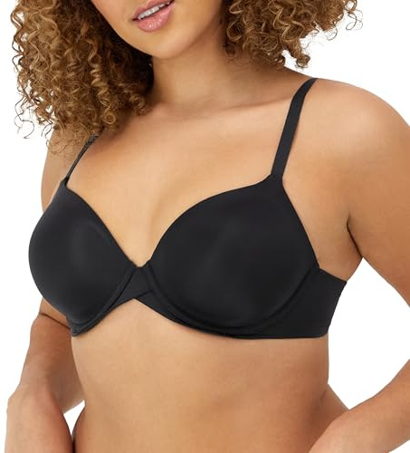 Maidenform One Fab Fit Underwire, Push-Up T-Shirt, Modern Demi, Lightly Padded Bra with Convertible Straps