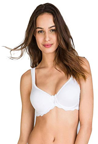 Playtex Flower Elegance P04MV Reggiseno con Ferretto E Coppa Morbida Imbottita 3D Spacer TG 5C 38C Colore Bianco