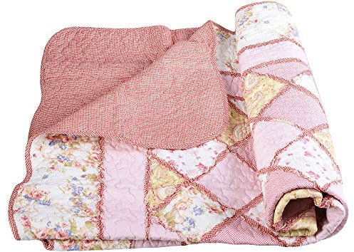 Wende Tagesdecke Kuscheldecke Bettüberwurf Schlafdecke 150x200cm Patchwork Quilt Shabby kds026 Palazzo Exklusiv