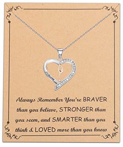 BNQL Figure Skating Necklace - Ice Skater Gifts for Girls Who Love Skating - Skater Jewelry, L, Stainless Steel, No Gemstone