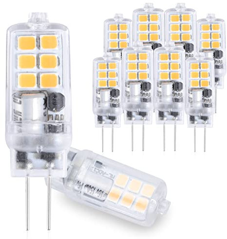 Aegislogic G4 led 1.2w 3000K warmweiß Nicht Dimmbar, 280LM stiftsockellampe DC 12V Ersatz led g4 10w 20w halogenlampe 10er Pack