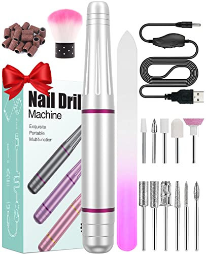 BICKON Ponceuse pour Ongles Professionnelle 12 en 1,Lime a Ongle électriques Silencieuse Sécurité,20000RPM Vitesse Réglable Kit de Manucure Pedicure,Puissante et Portable des Débutantes Salon,Maison