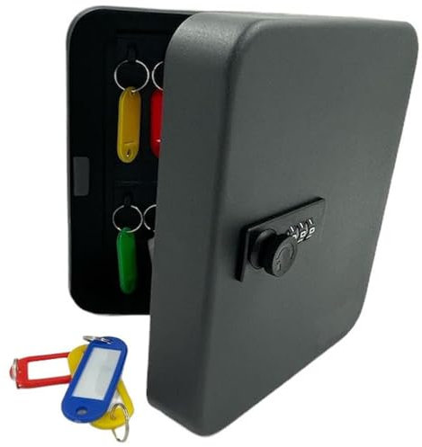 HowseHold Combination Key Cabinet - Wall Mounted Key Box for up to 20 Sets of Keys
