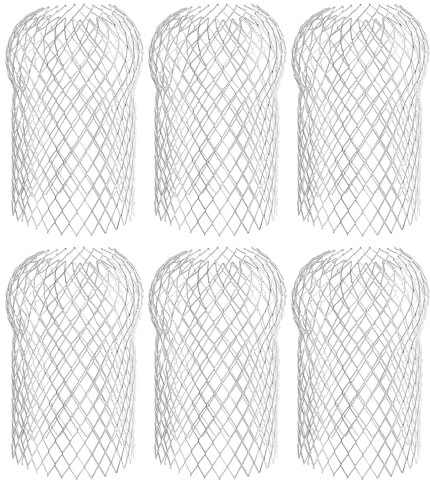 PATIKIL Gutter Guard, 6Pack 7 Aluminum Down Pipe Filter Strainer, Anti-Blocking Line Cap Drain Cover Downspout Protector for Blockage Leaves Debris