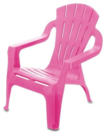Spetebo Kinder Lounge Gartenstuhl aus Kunststoff - pink - Robuster Garten Loungesessel für Kleinkinder - Monoblock Stuhl Kinderstuhl Spielstuhl Sitz Möbel stapelbar