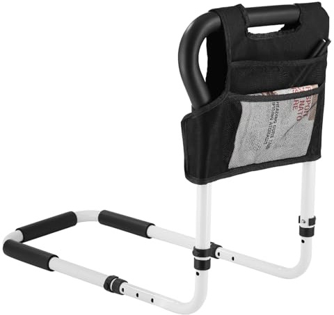 Bed Rails for Elderly Adults Safety: Adjustable Bed Assist Rails for Seniors & Patients with Storage Bag - Adjustment Fits Twin/Queen/King Cali Beds - Bedside Rail Handle Support Bar Bed Guard Rails