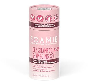 Foamie Berry Fresh Trockenshampoo, fettiges Haar und alle Arten, sofortige Frische und Volumen, vegan, 0% Kunststoff, ohne Rückstände, Damen, 40 g