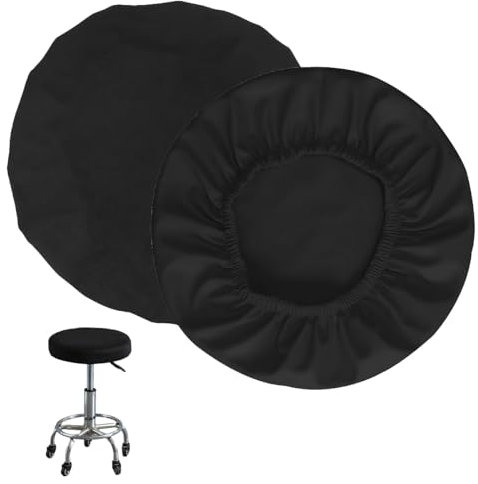 Juego de fundas de asiento y cojín redondas, lavables y resistentes al polvo, muy elásticas, para silla giratoria y taburete, para hogar y oficina