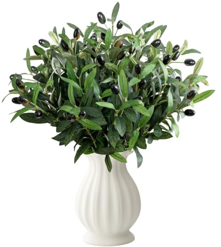 CYIOU Filiali di Olive Artificiali 30 cm/11.8 Pollice Rami di Ulivo
