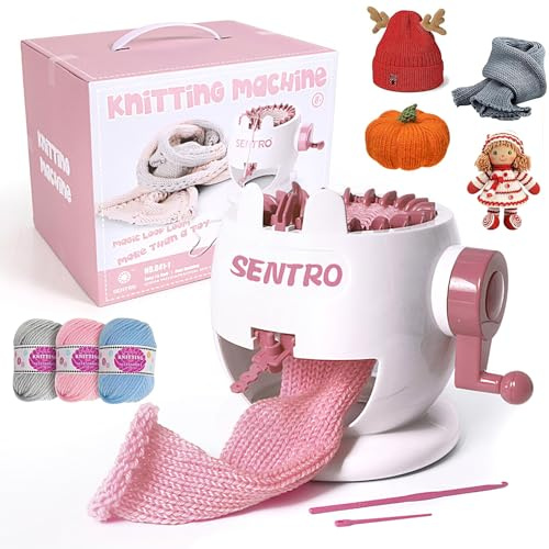 SENTRO Knitting Machine, 22 Needle Knitting Machines, Smart Circular Crochet Machine, Circular Knitting Machine, hat Loom Machine, Knitting Machines for Adults, Sock Loom, Socks,Hat,Scarf,Glove
