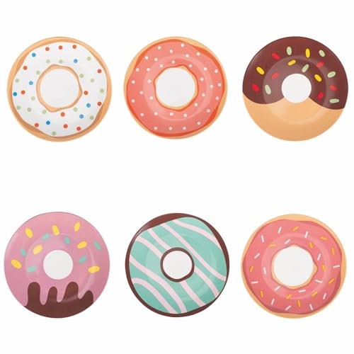 Villa d'Este Home Tivoli 1996 Lot de 6 assiettes à dessert en porcelaine, Donuts