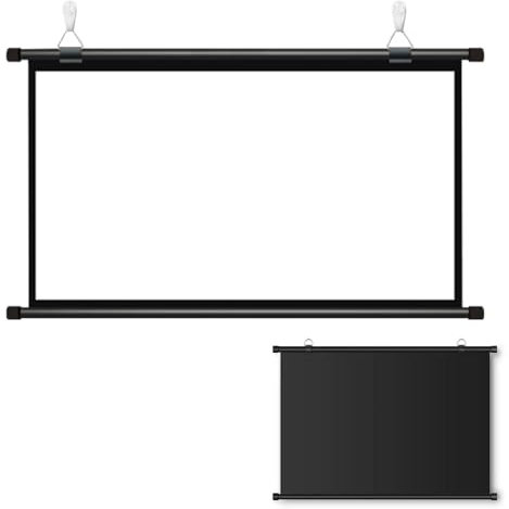 Écran De Projection Portable, Écran De Projection Déroulable, Ecran Videoprojecteur, Fixation Mur Ou Plafond, Anti-Plis, Être Facilement Enroulé Écran Du Projecteur Home Cinéma, Format 16:9/4:3(16:9,3