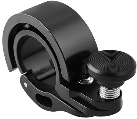 Druuzyl Campanello per Mountain Bike 100 dB, Mini Campanello Alluminio Legato, Manubrio 22,2 mm Nero
