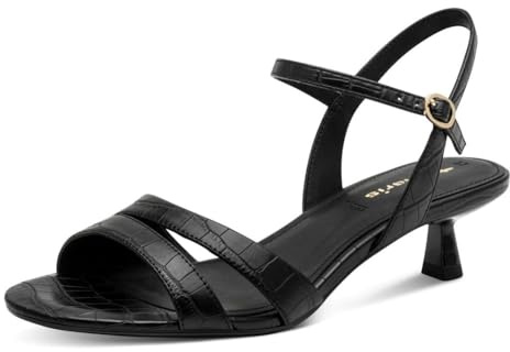 Tamaris dam 1–28314-46 sandal med klack, svart Croco, 39 EU