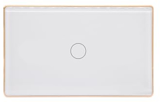 TOZENVAN WiFi Energy Monitoring Smart Light Switch,Single Pole 1-Button,Neutral Wire Required,2.4GHz,Works with Alexa,Tuya/Smart Life App,Single-Gang,Aluminum Frame 2.5D Glass Panel,White