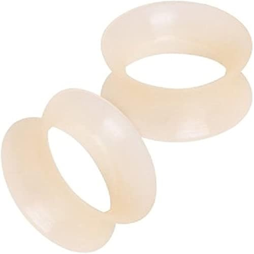 Pierced Owl Ultra Thin Silicone Double Flared Flesh Tone Tunnel Plugs, Sold as a Pair (19mm (3/4))