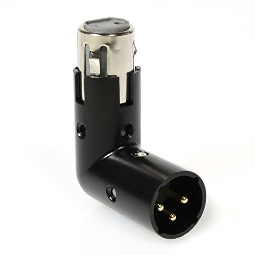 LyxPro XLR Angle Adapter Dual Male and Female can be positioned to 4 Different Angles Right Left and 90 Degree Great for Mixers that Interfere with Other Applications