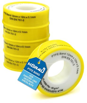 kör4u 5 cintas de teflón DVGW para gas y agua, PTFE