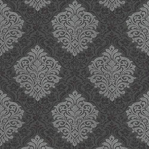 Papier peint intissé baroque Tapisserie couloir 324804 32480-4 Architects Paper Alpha | Gris/Noir/Anthracite | Rouleau (10,05 x 0,53 m) = 5,33 m²