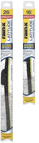 Rain-X 810163 Latitude 2-In-1 Water Repellent Wiper Blades, 26 and 16 Windshield Wipers (Pack Of 2), Automotive Replacement Windshield Wiper Blades With Patented Water Repellency Formula